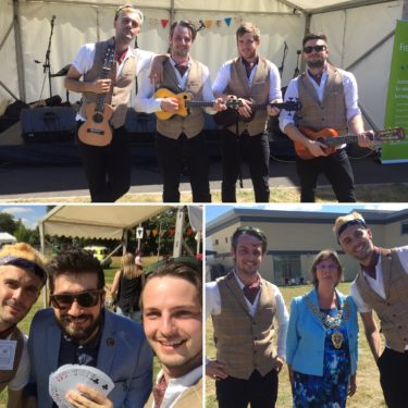 Ukes of Hazzard Ukulele party wedding corporate function band bucks england perform at Frefest 16